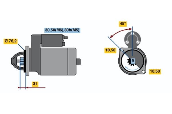 Startmotor 12V Bosch 0 001 110 041 BOSCH Startmotor 12V Bosch 0 001 110 041 BOSCH