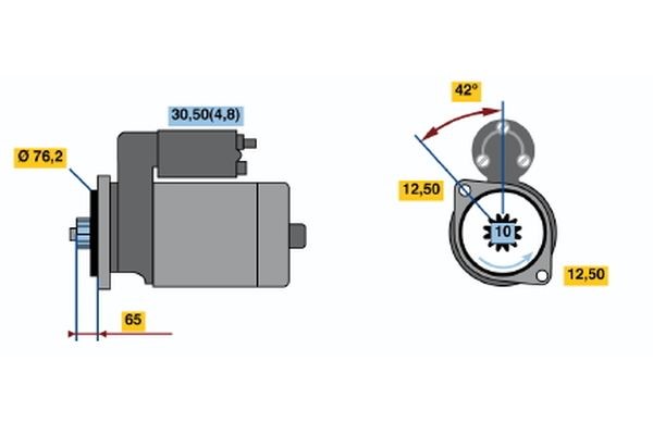 Startmotor 12V Bosch 0 001 123 014 BOSCH