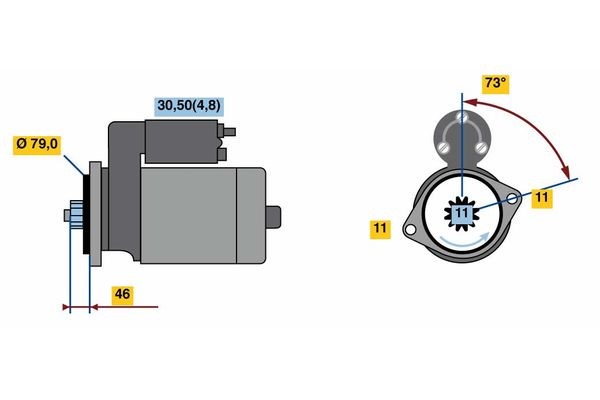 Startmotor 12V Bosch 0 001 123 044 BOSCH Startmotor 12V Bosch 0 001 123 044 BOSCH