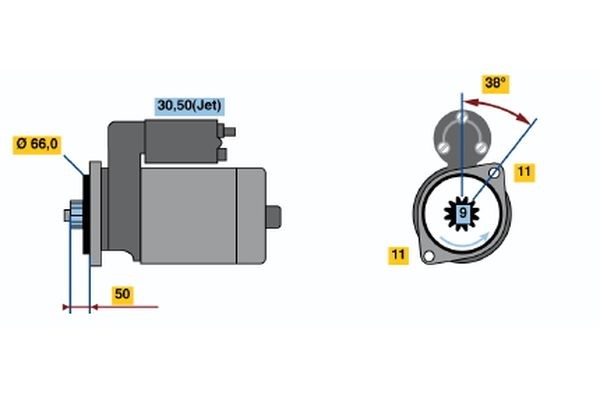 Startmotor 12V Bosch 0 001 124 022 BOSCH