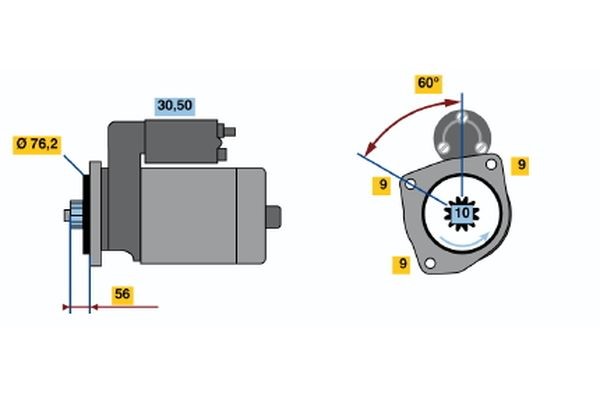 Startmotor 12V Bosch 0 001 125 031 BOSCH