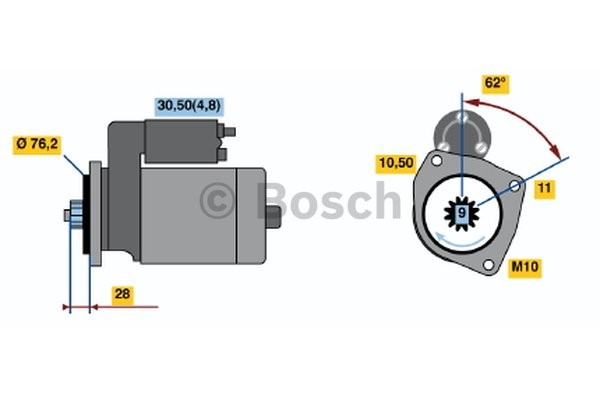 Startmotor 12V Bosch 0 001 125 521 BOSCH Startmotor 12V Bosch 0 001 125 521 BOSCH