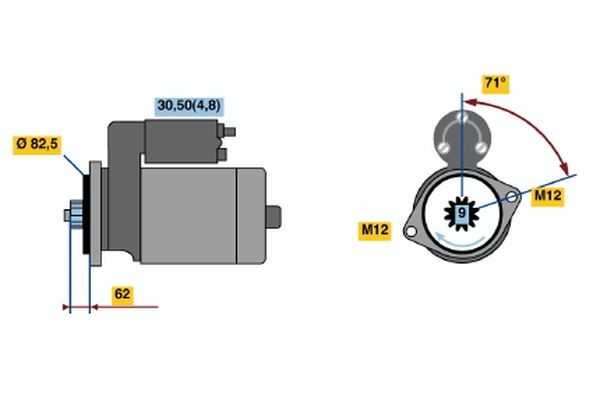 Startmotor 12V Bosch 0 001 125 607 BOSCH