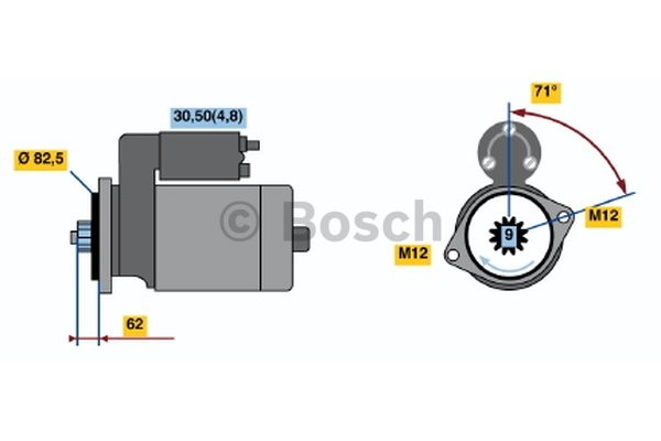 Startmotor 12V Bosch 0 001 125 607 BOSCH
