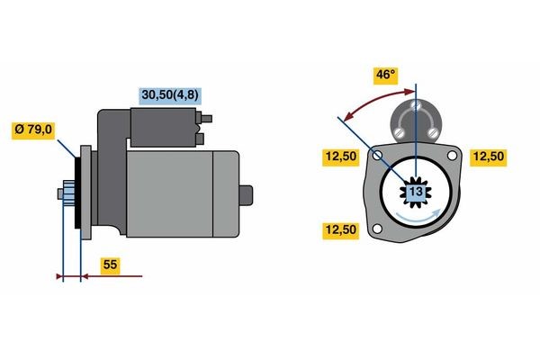 Startmotor 12V Bosch 0 001 142 003 BOSCH