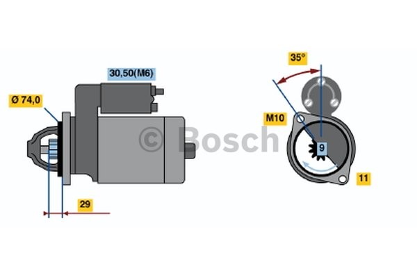 Startmotor 12V Bosch 0 001 223 018 BOSCH Startmotor 12V Bosch 0 001 223 018 BOSCH