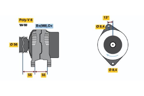 Generator 14V 120A Bosch 0 123 510 017 BOSCH