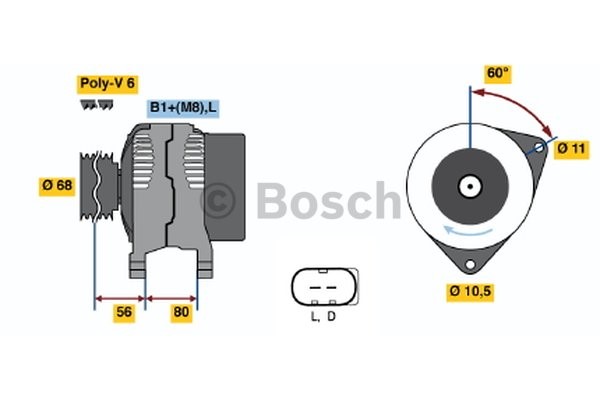 Generator 14V 90A Bosch 0 124 320 001 BOSCH Generator 14V 90A Bosch 0 124 320 001 BOSCH