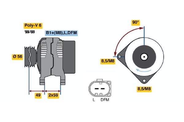 Generator 14V 90A Bosch 0 124 325 003 BOSCH