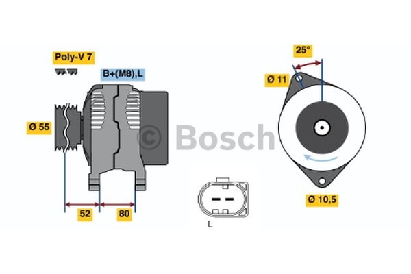 Generator 14V 110A Bosch 0 124 325 053 BOSCH Generator 14V 110A Bosch 0 124 325 053 BOSCH