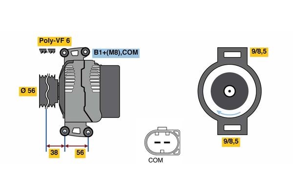 Generator 14V 140A Bosch 0 124 525 226 BOSCH Generator 14V 140A Bosch 0 124 525 226 BOSCH