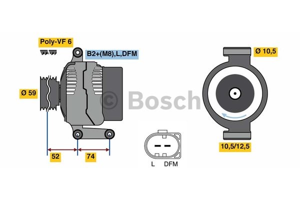 Generator 14V 150A Bosch 0 125 711 059 BOSCH