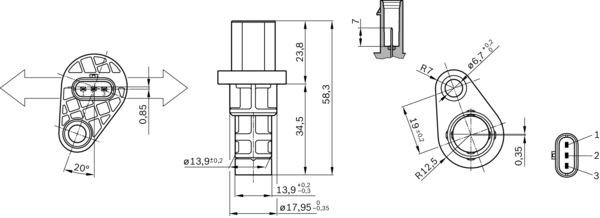 Impulsgivare, vevaxel Bosch 0 261 210 318 BOSCH