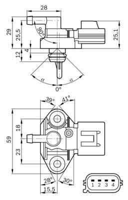 Sensor, bränsletryck Bosch 0 261 230 093 BOSCH