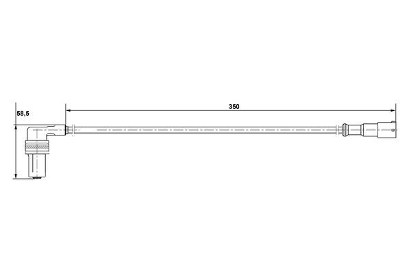 ABS-givare, Sensor, hjulvarvtal, Bakaxel, Bak Bosch 0 265 001 134 BOSCH