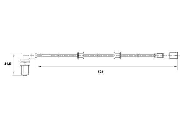 ABS-givare, Sensor, hjulvarvtal, Framaxel Bosch 0 265 001 206 BOSCH ABS-givare, Sensor, hjulvarvtal, Framaxel Bosch 0 265 001 206 BOSCH