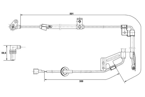 ABS-givare, Sensor, hjulvarvtal, Fram, Framaxel, Höger Bosch 0 26 BOSCH