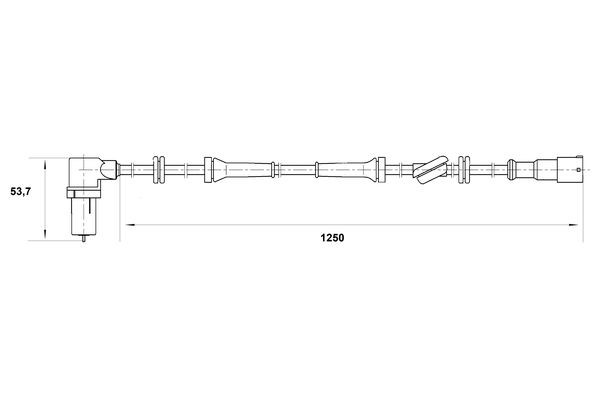 ABS-givare, Sensor, hjulvarvtal, Framaxel, Höger Bosch 0 265 006  BOSCH
