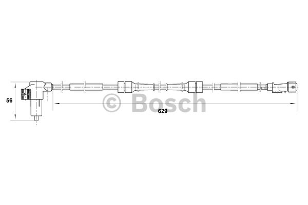 ABS-givare, Sensor, hjulvarvtal, Framaxel, Vänster Bosch 0 265 00 BOSCH