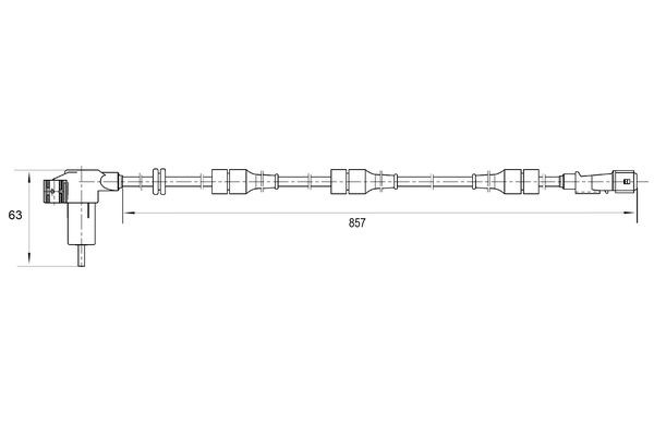 ABS-givare, Sensor, hjulvarvtal, Bakaxel Bosch 0 265 006 203 BOSCH ABS-givare, Sensor, hjulvarvtal, Bakaxel Bosch 0 265 006 203 BOSCH