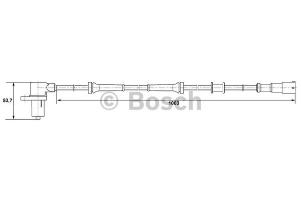ABS-givare, Sensor, hjulvarvtal, Framaxel, Vänster Bosch 0 265 00 BOSCH