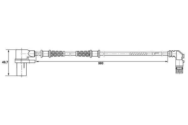 ABS-givare, Sensor, hjulvarvtal, Framaxel, Vänster Bosch 0 265 00 BOSCH