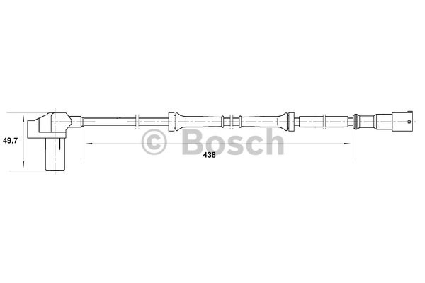 ABS-givare, Sensor, hjulvarvtal, Framaxel, framaxel höger, Bakaxe BOSCH
