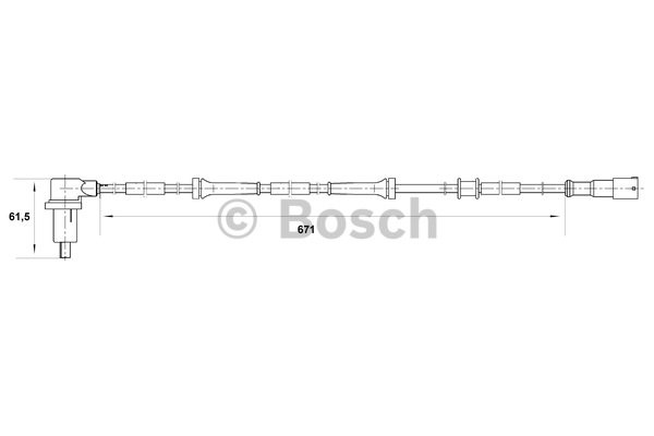 ABS-givare, Sensor, hjulvarvtal, Bakaxel vänster Bosch 0 265 006  BOSCH