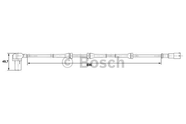 ABS-givare, Sensor, hjulvarvtal, Bakaxel vänster Bosch 0 265 006  BOSCH