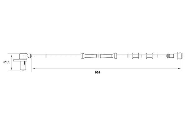ABS-givare, Sensor, hjulvarvtal, Framaxel Bosch 0 265 006 425 BOSCH
