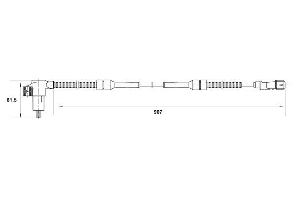 ABS-givare, Sensor, hjulvarvtal, Bakaxel Bosch 0 265 006 504 BOSCH
