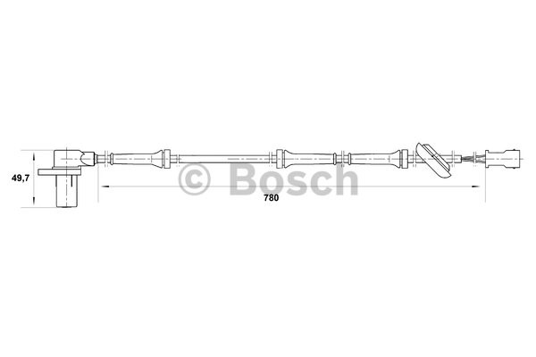 ABS-givare, Sensor, hjulvarvtal, Bakaxel, Höger Bosch 0 265 006 5 BOSCH