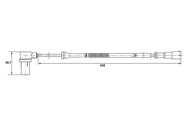 ABS-givare, Sensor, hjulvarvtal, framaxel vänster Bosch 0 265 006 BOSCH