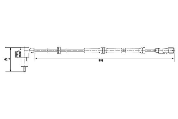 ABS-givare, Sensor, hjulvarvtal, Bakaxel Bosch 0 265 006 659 BOSCH