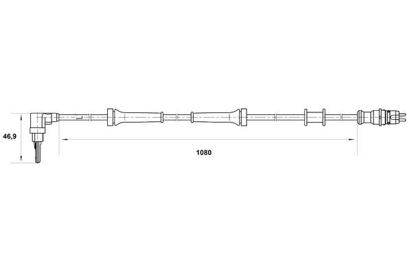 ABS-givare, Sensor, hjulvarvtal, Framaxel, Vänster Bosch 0 265 00 BOSCH