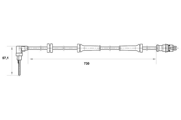 ABS-givare, Sensor, hjulvarvtal, Fram, Höger Bosch 0 265 007 070 BOSCH