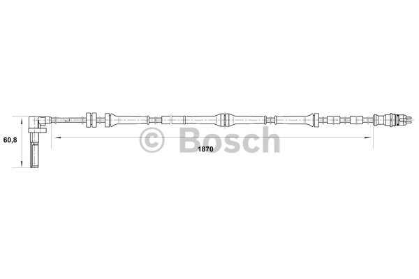 ABS-givare, Sensor, hjulvarvtal, Framaxel, Vänster Bosch 0 265 00 BOSCH ABS-givare, Sensor, hjulvarvtal, Framaxel, Vänster Bosch 0 265 00 BOSCH