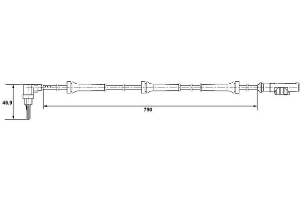 ABS-givare, Sensor, hjulvarvtal, Bakaxel Bosch 0 265 007 400 BOSCH ABS-givare, Sensor, hjulvarvtal, Bakaxel Bosch 0 265 007 400 BOSCH
