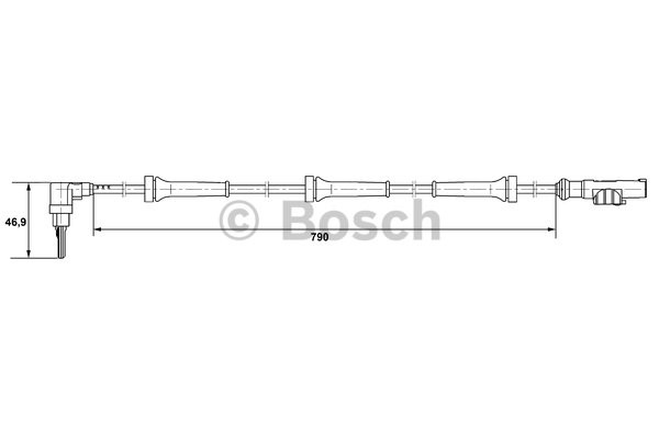 ABS-givare, Sensor, hjulvarvtal, Bakaxel Bosch 0 265 007 400 BOSCH ABS-givare, Sensor, hjulvarvtal, Bakaxel Bosch 0 265 007 400 BOSCH