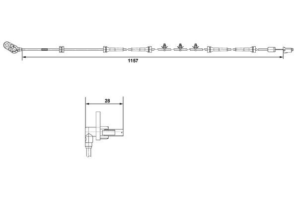 ABS-givare, Sensor, hjulvarvtal, Framaxel, Vänster Bosch 0 265 00 BOSCH