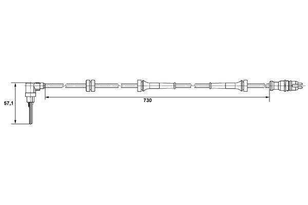 ABS-givare, Sensor, hjulvarvtal, Framaxel, Höger Bosch 0 265 007 BOSCH ABS-givare, Sensor, hjulvarvtal, Framaxel, Höger Bosch 0 265 007 BOSCH