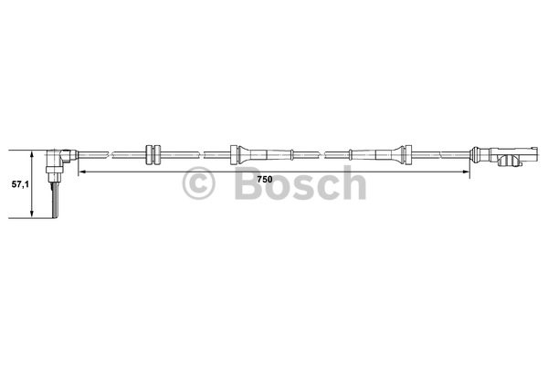 ABS-givare, Sensor, hjulvarvtal, Framaxel, Höger Bosch 0 265 007  BOSCH
