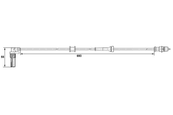 ABS-givare, Sensor, hjulvarvtal, Bakaxel höger Bosch 0 265 007 53 BOSCH ABS-givare, Sensor, hjulvarvtal, Bakaxel höger Bosch 0 265 007 53 BOSCH