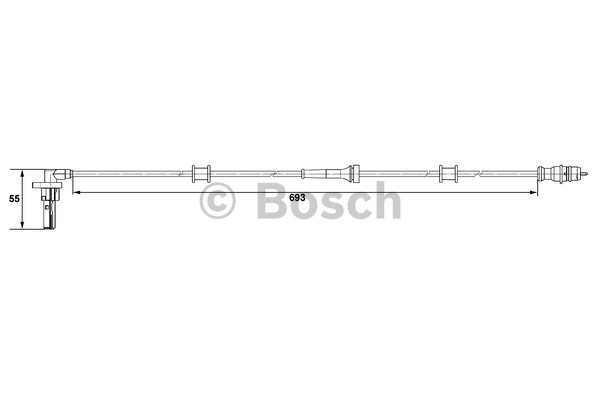 ABS-givare, Sensor, hjulvarvtal, Bakaxel, Vänster Bosch 0 265 007 BOSCH