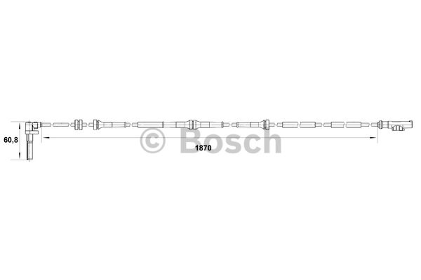 ABS-givare, Sensor, hjulvarvtal, Framaxel, Vänster Bosch 0 265 00 BOSCH