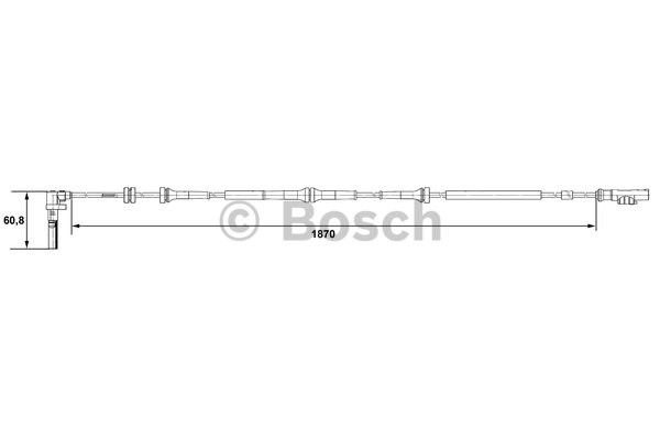 ABS-givare, Sensor, hjulvarvtal, Framaxel, Höger Bosch 0 265 007 BOSCH ABS-givare, Sensor, hjulvarvtal, Framaxel, Höger Bosch 0 265 007 BOSCH