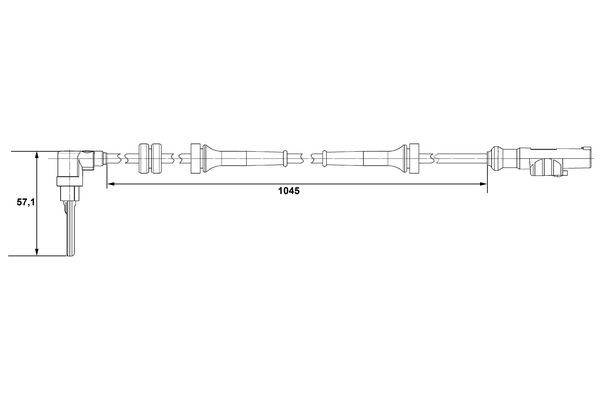 ABS-givare, Sensor, hjulvarvtal, Framaxel, Vänster Bosch 0 265 00 BOSCH