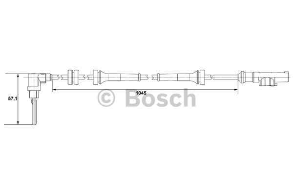 ABS-givare, Sensor, hjulvarvtal, Framaxel, Vänster Bosch 0 265 00 BOSCH