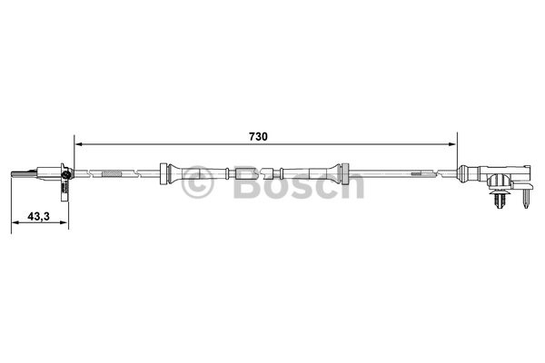 ABS-givare, Sensor, hjulvarvtal, Framaxel, Vänster Bosch 0 265 00 BOSCH