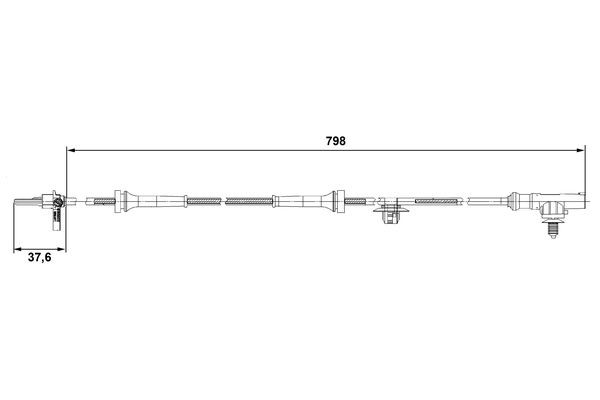 ABS-givare, Sensor, hjulvarvtal, Framaxel Bosch 0 265 007 687 BOSCH